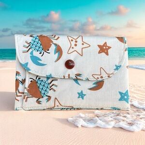 Crab and Starfish Print Wallet Gift Card Holder New Handmade by Darling Darce